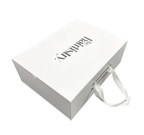 High End Handbag Gift Cardboard Box Packaging With Ribbon Handle Bra Underwear Bikini Paperboard