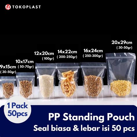 Jual PREMIUM STANDING POUCH STP PLASTIK KLIP DOUBLE SEAL BIASA SEAL