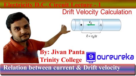 Relation Between Current And Drift Velocity Derivation Youtube