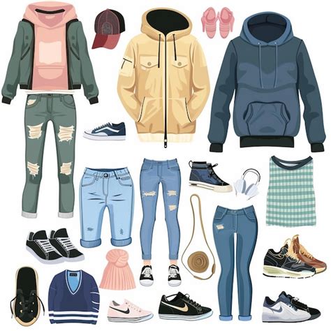 A Collection Of Clothes Including A Jacket A Jacket And A Pair Of Shoes