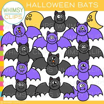 Halloween Bats Clip Art by Whimsy Clips | Teachers Pay Teachers