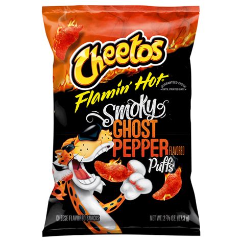 Cheetos Cheese Flavored Snacks Flamin Hot Smoky Ghost Pepper Flavored