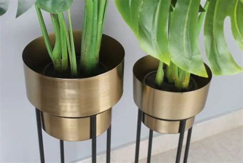 Tall Metal Planters with Stand for Living Room, Size: 2.3 Feet at Rs ...