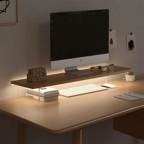 Acrylic Suspended Booster Office Computer Screen Monitor Shelf