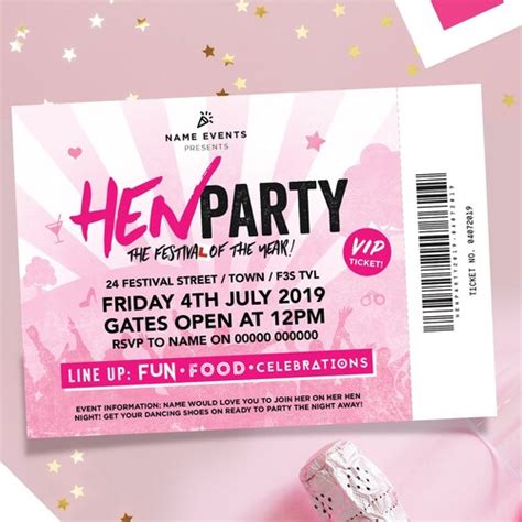 Personalised Hen Night Party Festival Style Vip Pass And Lanyard Etsy Uk