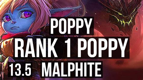 Poppy Vs Malphite Top Rank Poppy Solo Kills Tr Challenger