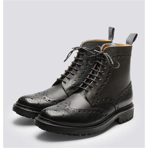 Ботинки броги мужские высокие Grenson, Англия, Goodyear обувь, кожа ...