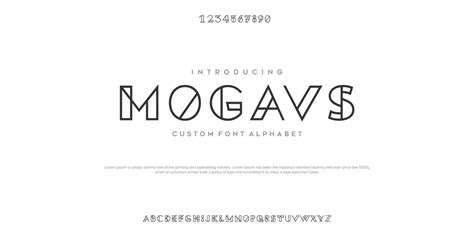 Mogavs Polices De L Alphabet Abstrait Minimal Moderne Technologie De