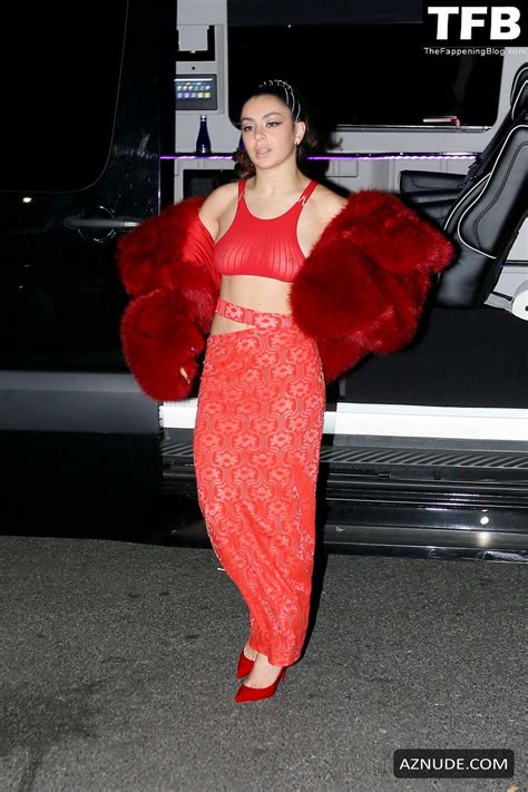 Charli Xcx Sexy Seen Braless Showing Off Her Hot Tits Wearing A Red Dress In New York Aznude