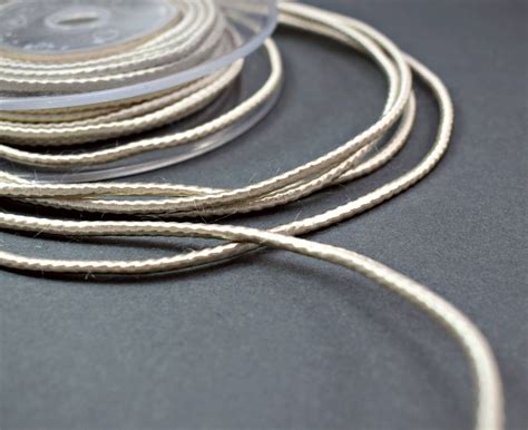 Wrapped Silk Cord 35mm Satin Cord Silver Beige Cord 1 M Etsy