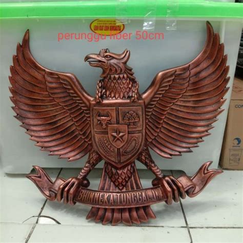 Promo Lambang Patung Burung Garuda Pancasila Fiber Ukuran 50cm Perunggu