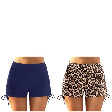 Wijhcboe Pack Women Plus Size High Waist Bikini Bottoms Swim Briefs Beach Shorts Ruched Bottom