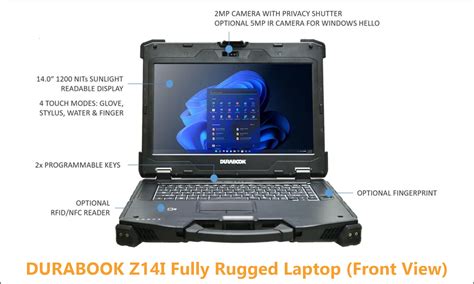 Durabook Z14I 14" MIL-STD-810H Fully-Rugged Notebook — Core Ultra 7 vPro, 32GB RAM, 1TB FIPS Quick-Release NVMe, 5G Sub-6 / FirstNet Band 14 + Dedicated u-blox GPS (NIGHT-VISION) (Z14I-I7-32-1TB-5G-GPS-NIGHT-VISION)