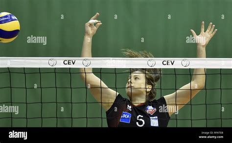 Paula Boonstra Beveren In Action During The Cev Volleyball Champions