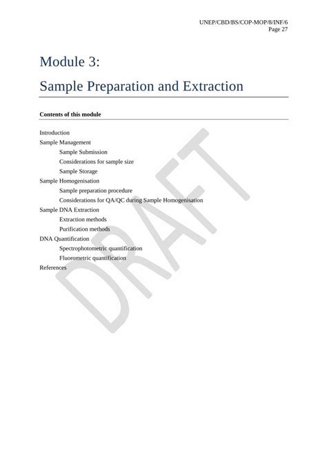 module  sample preparation  extraction dokumentips