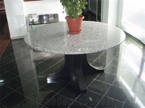 Chima White Granite Round Table Top From Seychelles