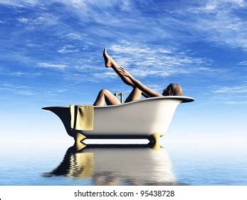 Naked Woman Bathes Bath Stock Illustration 95438728 Shutterstock