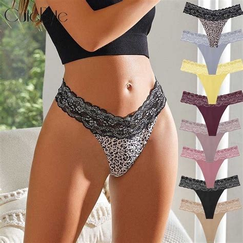 CuteByte High Waist Lingerie For Woman Sexy And Breathable G String Lace With Ice Silk Panty