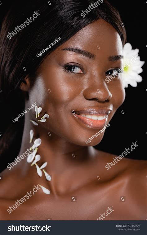 Naked African American Woman White Chrysanthemum Stock Photo 1797442279 Shutterstock
