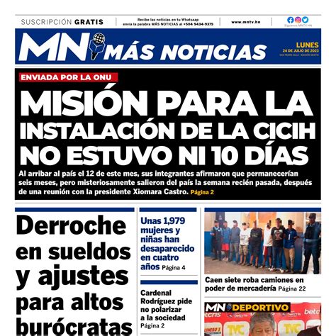 MAS NOTICAS EDICION Lunes 24 De Julio De 2023 Pdf DocDroid