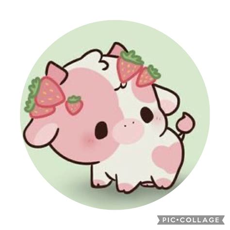 Strawberry Cow PFP - Cute Cartoon Drawing