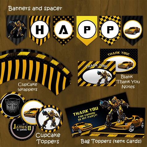 Bumblebee Transformers Printable Birthday By Splashboxprintables