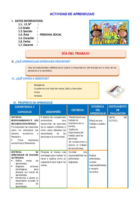 D1 A2 Sesion PS DÍA DEL Trabajo ACTIVIDAD DE APRENDIZAJE I DATOS