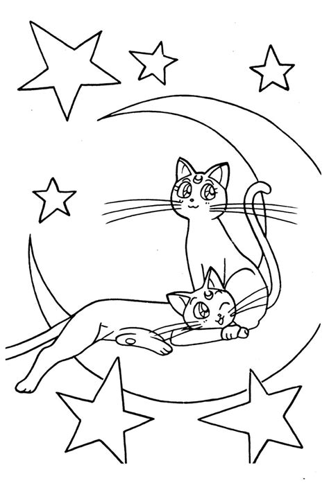 Раскраска кот на луне - 66 фото