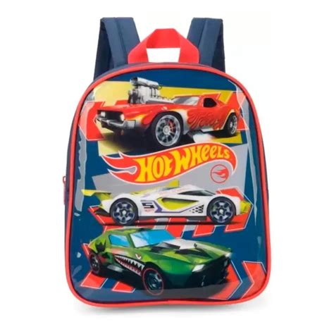 Mochila Escolar Hot Wheels Azul Luxcel 2023 Shopee Brasil