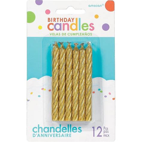 Gold Spiral Birthday Candles 12ct | Party City