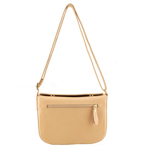 Bolsa Transversal Nude Semi estruturada de Couro Legítimo ARZON