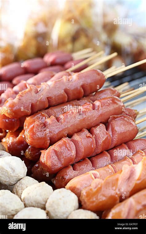 Thai Sausage On Street Food Market Thailand Stock Photo Alamy