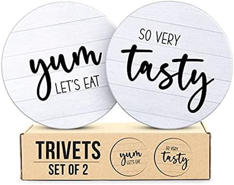 Amazon Stylish Ceramic Hot Pads Set Of 2 Farmhouse Style Heat Resistant Mat For Kitchen