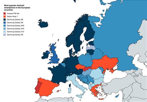 Most popular Android smartphone in the European countries : r/europe