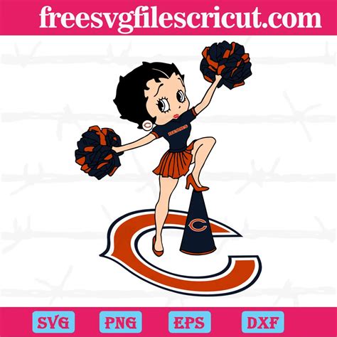 Cheer Betty Boop Chicago Bears Svg Cut Files Free Svg Files For Cricut