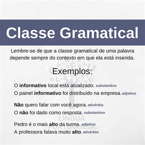 Qual é A Classe Gramatical De