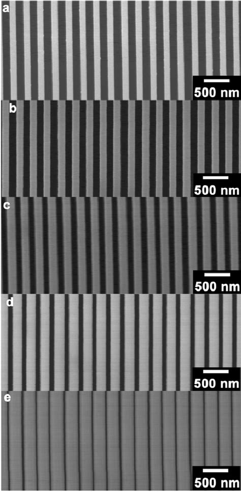 SEM Images Of Grating Structures On 110 Si Wafers With A Period Of