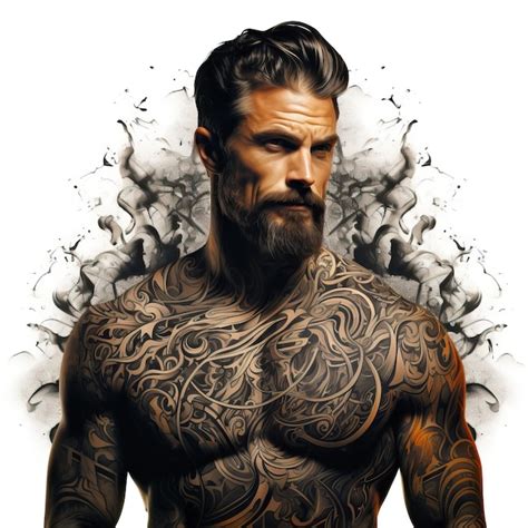 Premium Ai Image Tattoo Man Illustration