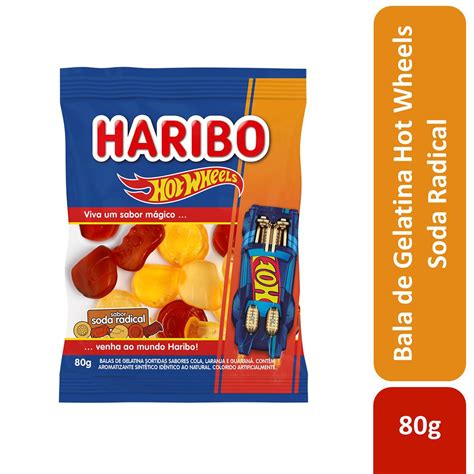 Bala De Gelatina Soda Radical Hot Wheels Haribo Pacote 80g Supermercado Mundial