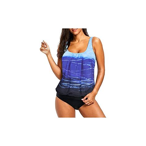 Mjgkhiy Costume Da Bagno Donna Due Pezzi Push Up Donna Tankini Set Taglie Forti Mare Bikini