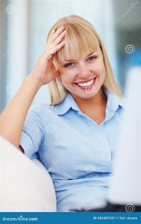 Business Woman Taking Break From Work Relaxed Business Woman With