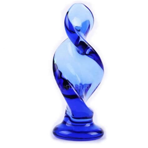 Blue Spiral Glass Dildo Pyrex Sex Toys Vagina Stimulator Massage