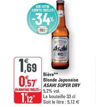 Promo Bi Re Blonde Japonaise Asahi Super Dry Chez G Icatalogue Fr