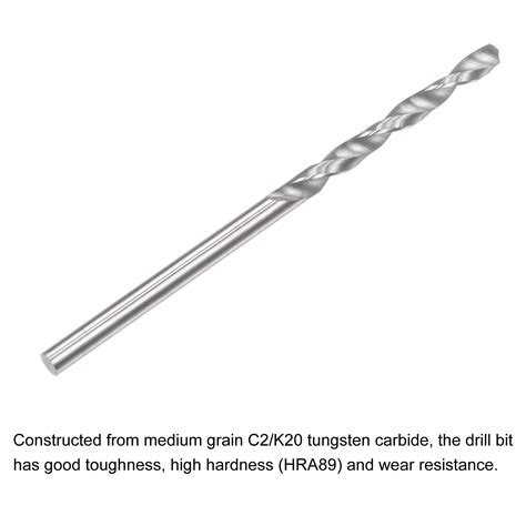 Mm C K Tungsten Carbide Straight Shank Spiral Flutes Twist Drill