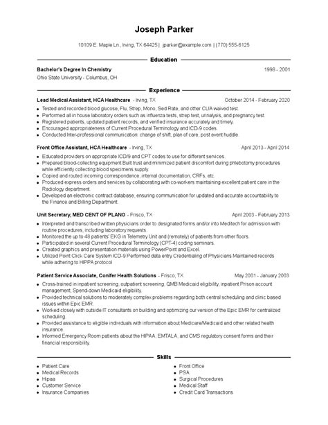 Lead Medical Assistant Resume Examples And Tips Zippia