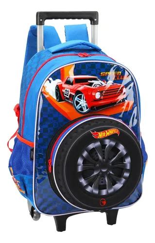 Mochila Rodinhas Alça Luxcel Hot Wheels Azul Cor Água Tamanho Único Parcelamento sem juros