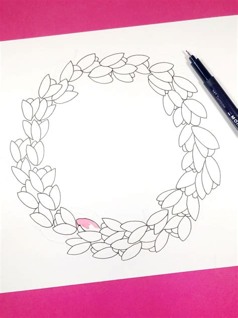 Spring Watercolor Wreath With Dual Brush Pens Tombow Usa Blog