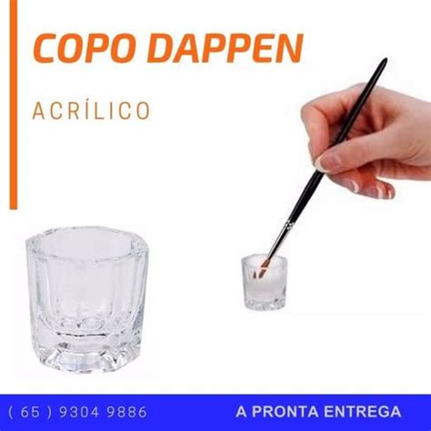 Copo Dappen Vidro Mistura Pó Liquido Monomer Acrigel Henna Desapega