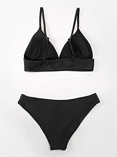 Cupshe Women Bikini Set Solid Color Sexy Triangle Two Piece Swimsuit