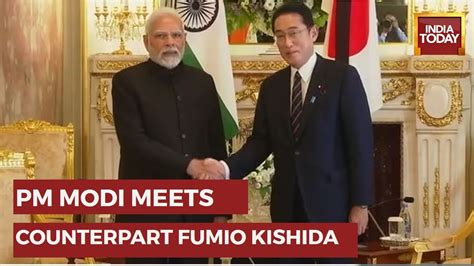 Pm Modi Meets Japanese Counterpart Fumio Kishida Pm Modi In Japan To